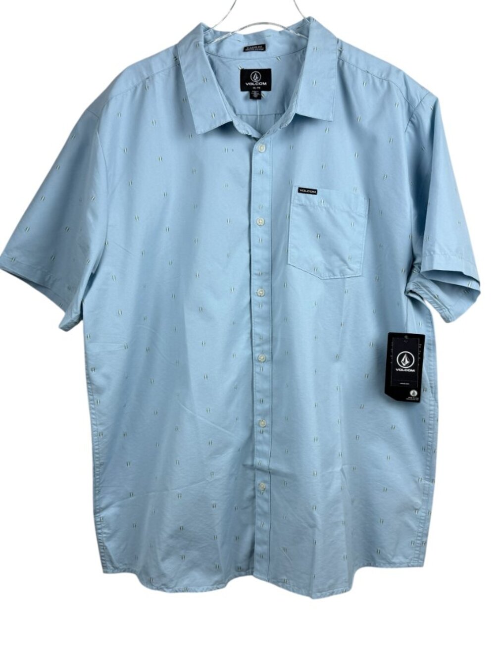 Volcom Bankstone Blue Short Sleeve Classic Fit Shirt Men’s Size XXL NWT MSRP $60
